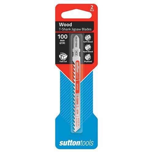 Sutton H4371002 Jigsaw Blade Wood General Purpose 100mm 6 TPI 2 Pack