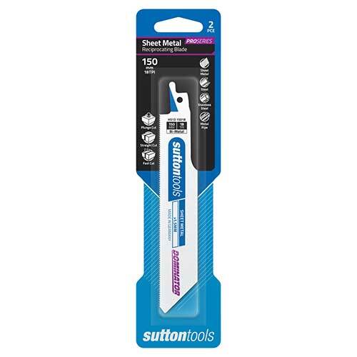 Sutton H51315018 150mm Sheet Metal Reciprocating Blade Dominator 18 TPI 2 Pack