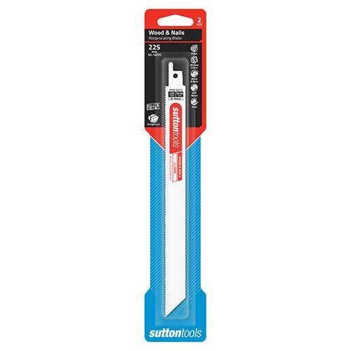 Sutton H52622514 225mm Wood & Nail Reciprocating Blade 10-14 TPI 2 Pack