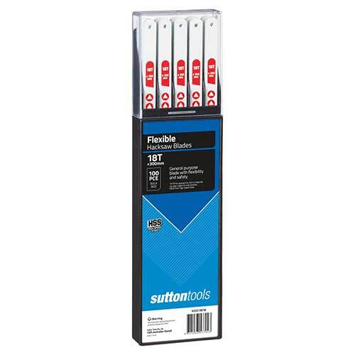 Sutton H3520018 300 mm Hacksaw Blade 18 TPI Flexible HSS Pack of 100