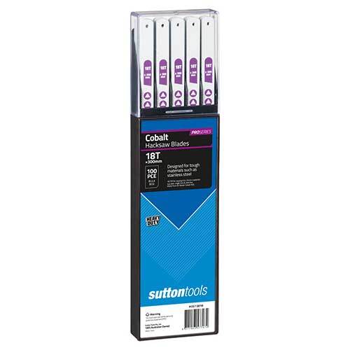 Sutton H3570018 300 mm Hacksaw Blade 18 TPI Bi-Metal Cobalt Pack of 100