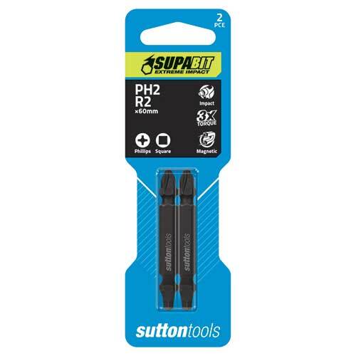 Sutton S1251260 PH2/R2 Screwdriver Bit Double Ended 2 Pack