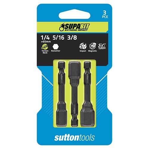 Sutton S1570003 Magnetic Nutsetter Set (1/4",5/16", 3/8") 3 Pack