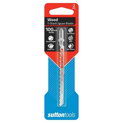 Sutton H4331002 Jigsaw Blade Wood Double Edged 100mm 10 TPI 2 Pack