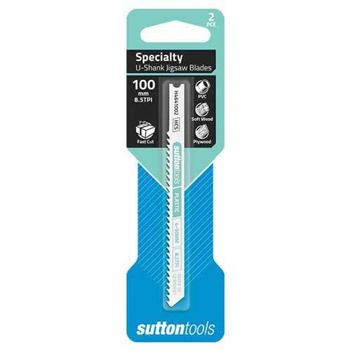Sutton H4641002 Jigsaw Blade U-Shank Speciality Plastic 100mm 8.5 TPI 2 Pack