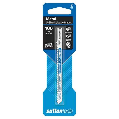 Sutton H4681002 Jigsaw Blade U-Shank Aluminium Metal 100mm 8.5 TPI 2 Pack