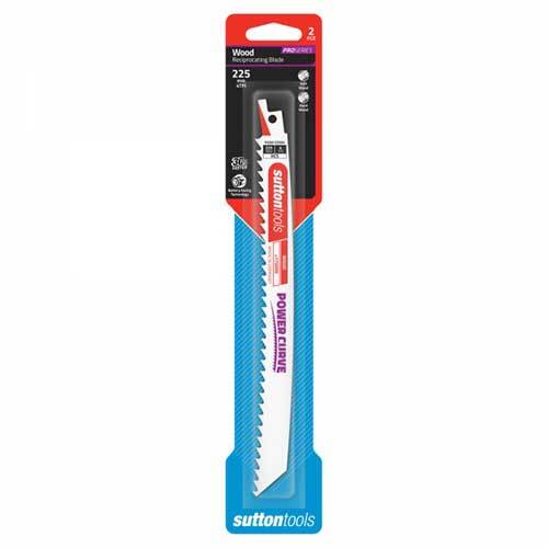 Sutton H52022504 225mm Wood Reciprocating Blade Curved Cut 4 TPI 2 Pack