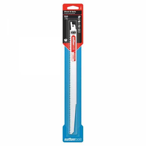 Sutton H52730008 300mm Wood & Nail Reciprocating Blade Plunge Cut 5-8 TPI 2 Pack