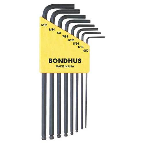 Bondhus BD10932 Ball End L-Wrench Imperial Set (.05 - 5/32") 8 Pieces