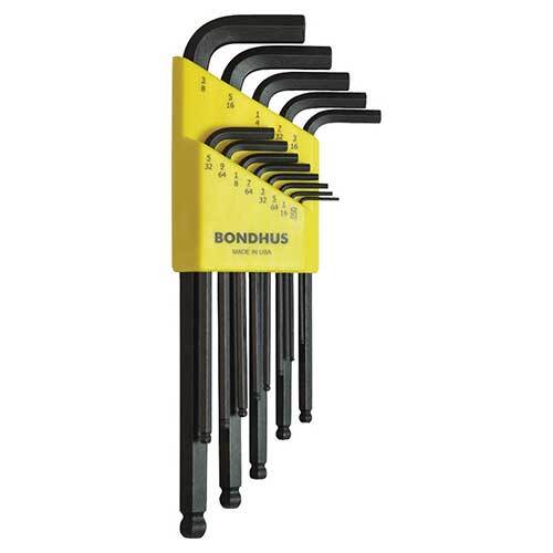 Bondhus BD10937 Ball End L-Wrench Imperial Set (.05 - 3/8") 13 Pieces
