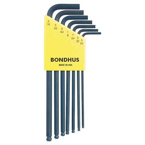 Bondhus BD10945 Ball End L-Wrench Imperial Set (5/64 - 3/16") 7 Pieces