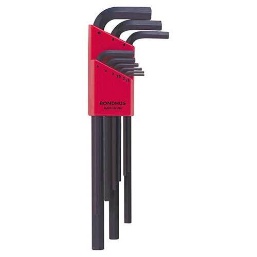 Bondhus BD12199 Hex End L-Wrench Long Metric (1.5 - 10mm) 9 Pieces