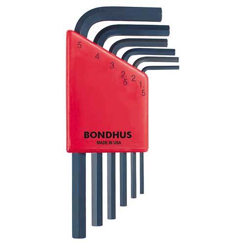 Bondhus BD12246 Hex End L-Wrench Short Metric (1.5 - 5mm) 6 Pieces