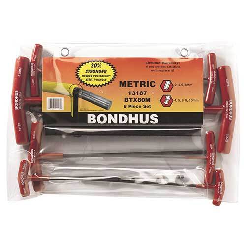 Bondhus BD13187 Ball End T-Handle Metric (2 - 10mm) 8 Pieces