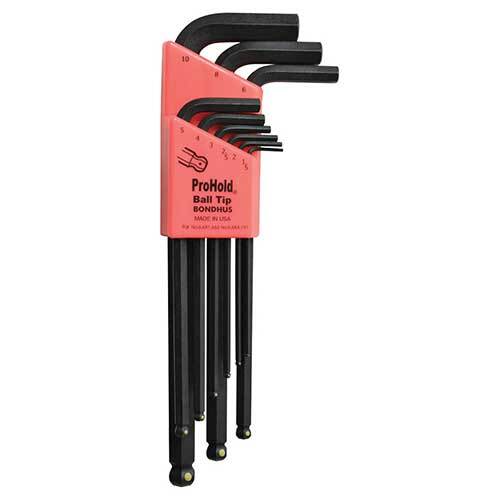 Bondhus BD74999 Pro Hold Tip Ball End L-Wrench Set (1.5 - 10mm) 9 Pieces