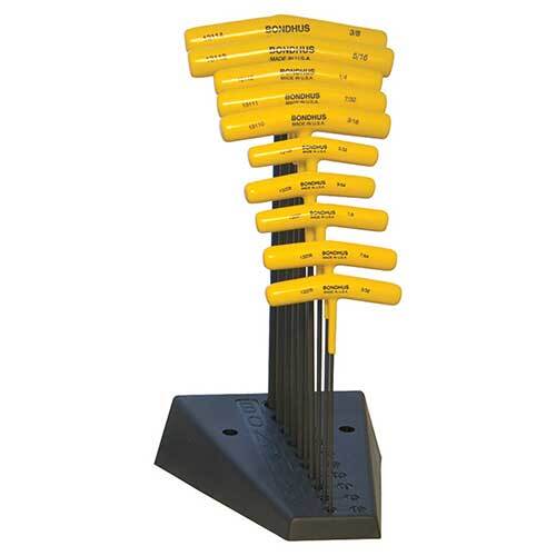Bondhus BD13190 Ball End T-Handle with Stand (3/32 - 3/8") 10 Pieces