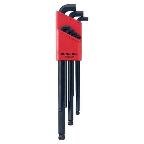 Bondhus BD16599 Stubby Ball End L-Wrench Metric (1.5 - 10mm) 9 Pieces
