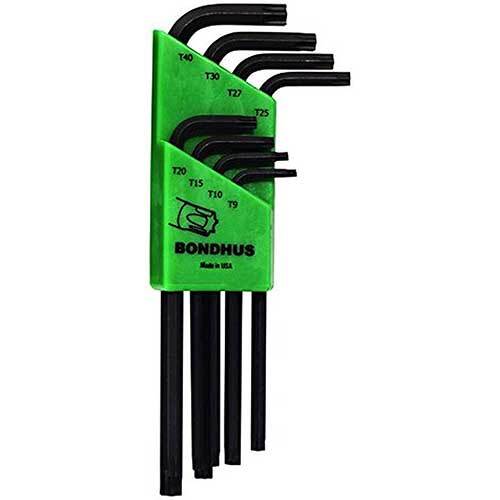 Bondhus BD32434 Tamper Resistant TorxL-Wrench Set (TR9-TR40) 8 Pieces