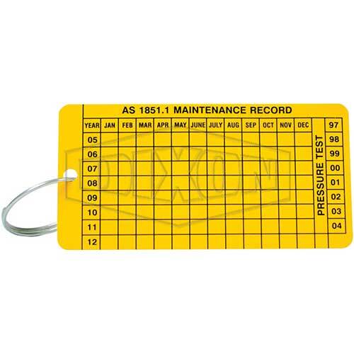 Dixon FFS-MRT  Maintenance Record Tag