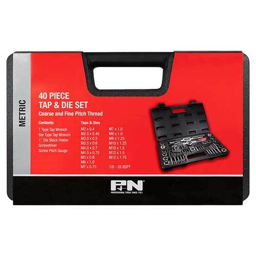 P&N 166044650 Metric Tap and Die Set 40 piece - Carbon Steel