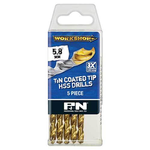 P&N 166312283 5.8mm Workshop Jobber Drill Bit HSS Co TiN Metric 5 Pack