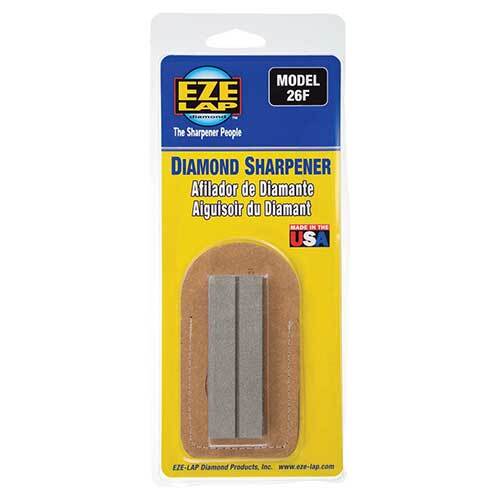 Eze-Lap 26F Pocket Stone Sharpener 1 x 3 x 1/4" Fine - Groove in Pouch