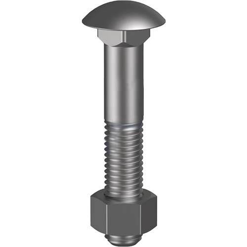 M6 x 20mm Cup Head Bolt & Nut Hot Dip Galvanised Class 8.8 Pack of 200
