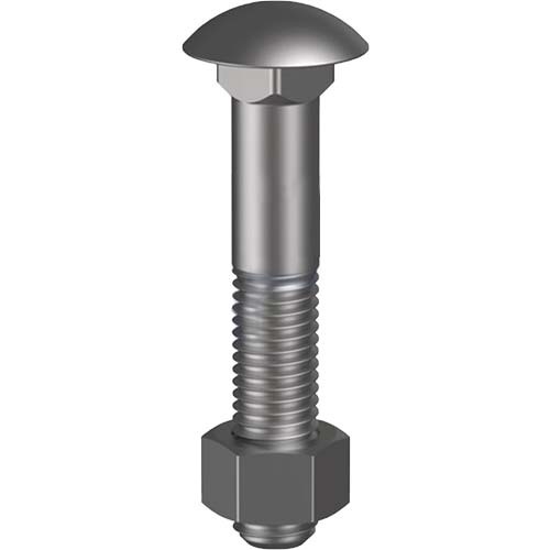 M12 x 70mm Cup Head Bolt & Nut Hot Dip Galvanised Class 8.8 Pack of 100