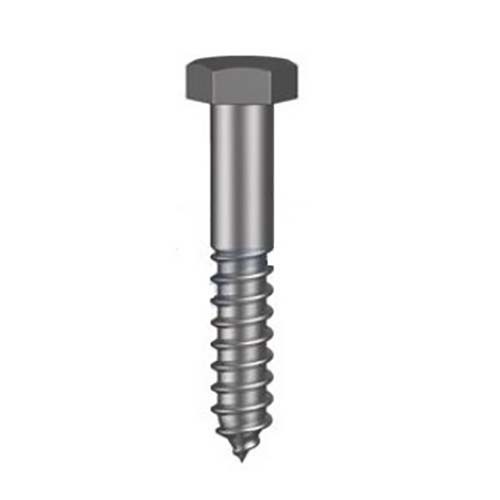 M6 x 30mm Hex Coach Screw Class 4.6 Zinc Plated - Pack of 100