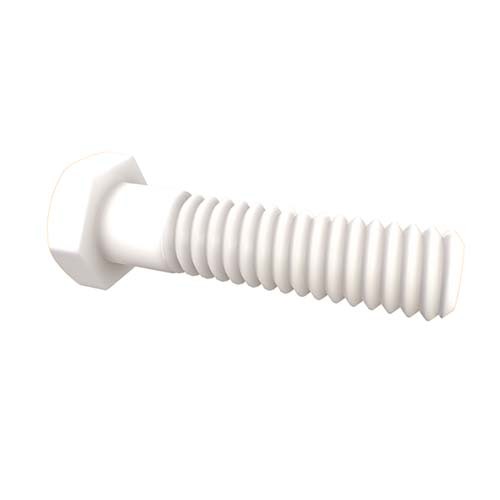 M10 x 100mm Metric Hex Head Bolt DIN 931 Natural Nylon - Pack of 25