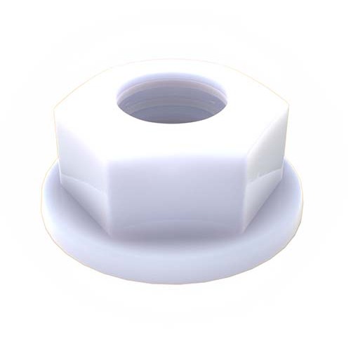 M5 Metric Hex Flange Nut Nylon Natural - Pack of 100