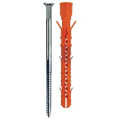 Mungo MB-SKM Nylon Frame Plug Screw W/ Head Hole M5 T40 100mm Zinc - Pack of 50