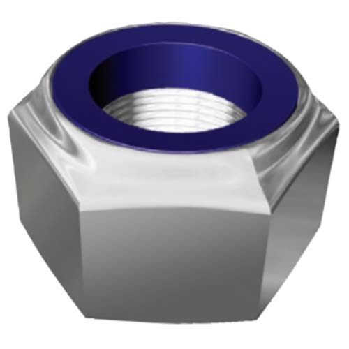 M24 x 2mm Metric Fine Nyloc Hex Nut Class 6 Zinc Plated  - Pack of 25