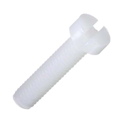 M2.5 x 5mm Metric Thread Slot Cheese Screw Natural Nylon  - Pack of 100