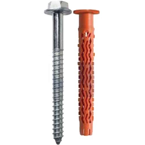 Mungo MQLK-STB Nylon Frame Plug Collar & Hex Screw T40 80 x 10mm Zinc - Pack of 50