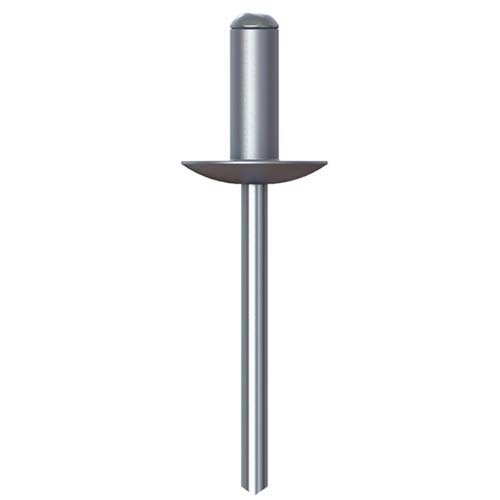 #42 Large Flange Dome Head Rivet AL 5052 Steel Zinc Plated  - Box of 1000