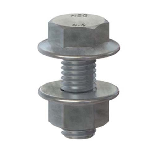 M16 x 35mm Purlin Hex Flange Bolt and Nut CL4.6 UTS HDG  - Box of 100
