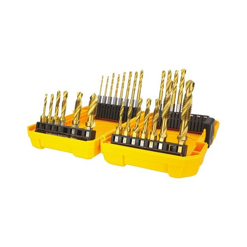 Alpha Combination Drill Tap Set W/ Hex Shank Drills Gold Series 25-Piece