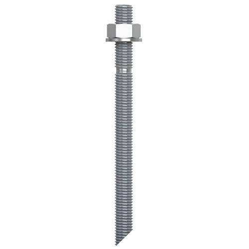 M10x130mm Stud Chemical Anchor Kit Flat Top Angle Cut CL8.8 HDG  - Box of 10