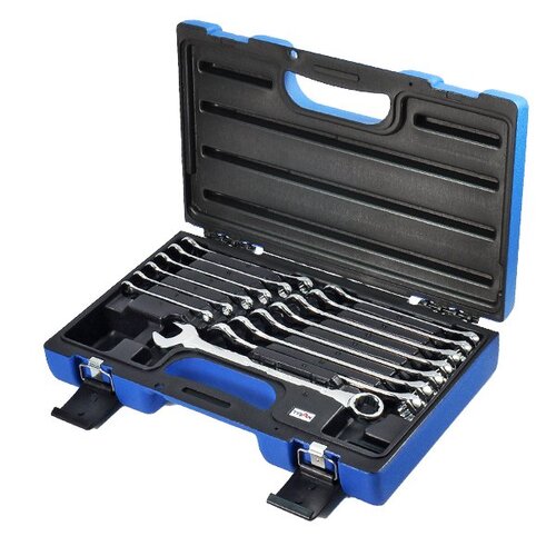 Trax ARX-1514CM 15° Offset 12PT Metric Combination Wrench Set, 14Pc