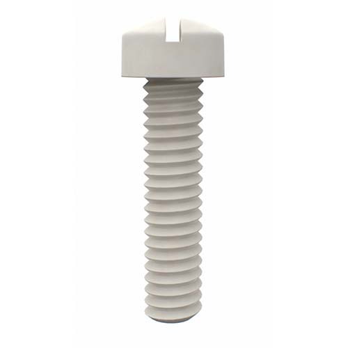 10 x 3/8" UNC Fillister Slotted Machine Screw Nylon  - Box of 100