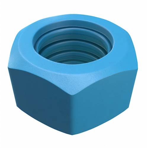 1/2" UNC Heavy Hex Nut Grade 2H Xylan Blue - Pack of 16