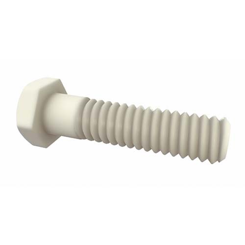 1/4 x 1-1/4" UNC Hex Head Bolt Nylon Natural - Pack of 100
