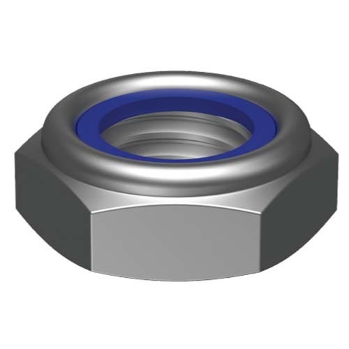 3/16" UNF Nyloc Thin Hex Nut ASME B18.16 Zinc Plated Pack of 100