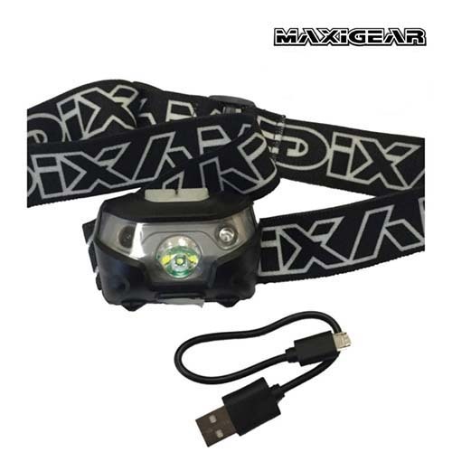 Maxigear LED Head Light USB Rechargeable Waterproof 200 Lumens