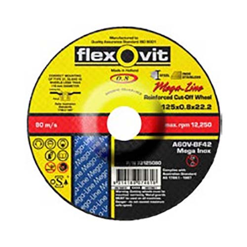 Flexovit Cut Off Wheel Metal Depressed 125 x 0.8 x 22.23mm - Pack of 25