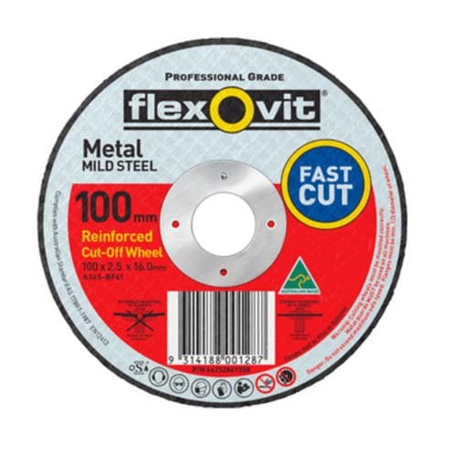 Flexovit Cut Off Wheel General Purpose 100 x 2.5 x 16.0mm - Pack of 25