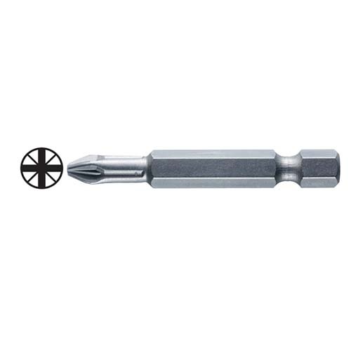 Wiha PH2 x 50mm Pozidrive Power Insert Bit 1/4" Hex With Torsion Zone