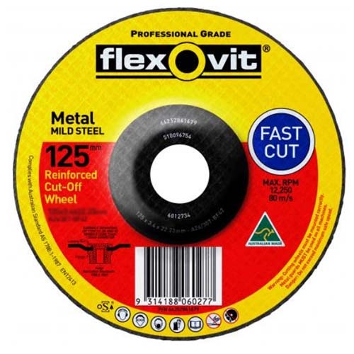 Flexovit Cut Off Wheel General Purpose 180 x 3.4 x 22.23mm - Pack of 10