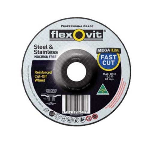 Flexovit Cut Off Wheel Metal Depressed 100 x 3.4 x 16mm - Pack of 10